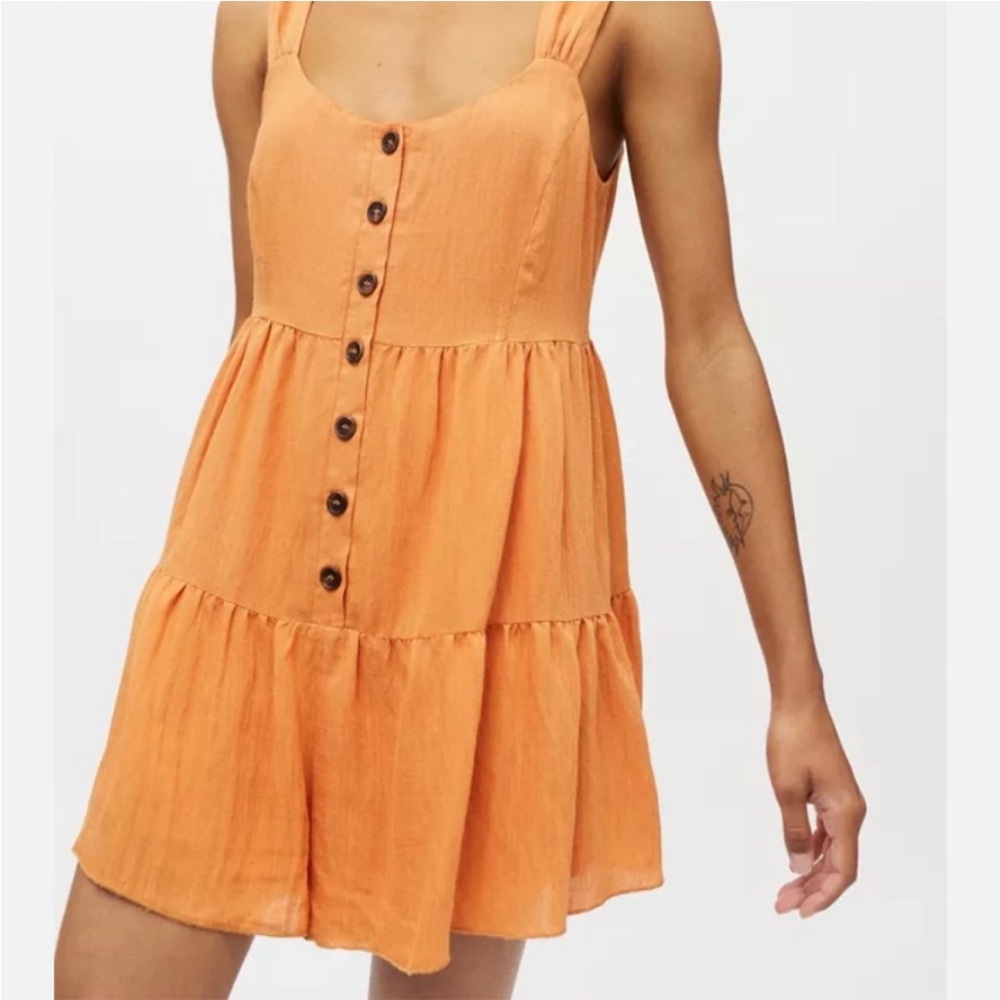 Urban Outfitters | Orange Button Down Romper L